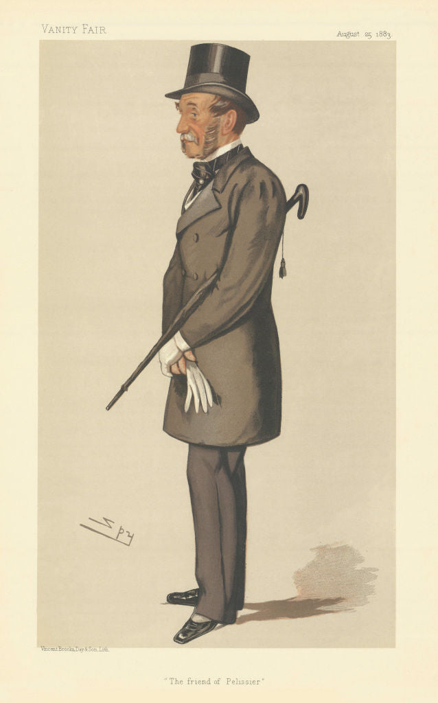 VANITY FAIR SPY CARTOON St. George Gerald Foley 'The friend of Pelissier' 1883